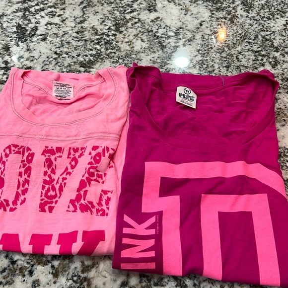 PINK Victoria's Secret Tops - Pink VS Victoria Secret XS Vintage Shirts Leopard Short Sleeve Bundle Y2K